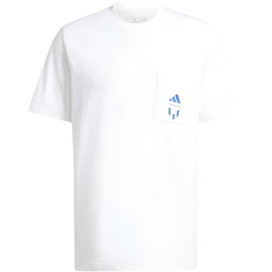Adidas Messi T Shirts Unisex White Crew Neck Moderate IW0194 L