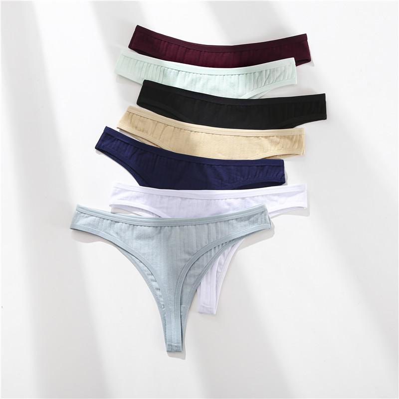 FINETOO 3 ks/sada G-string Bavlna Dámské spodní prádlo Kalhotky Tanga Dámské spodní prádlo Sexy kalhotky Spodní kalhotky Dívčí intimní prádlo Tanga S-XL