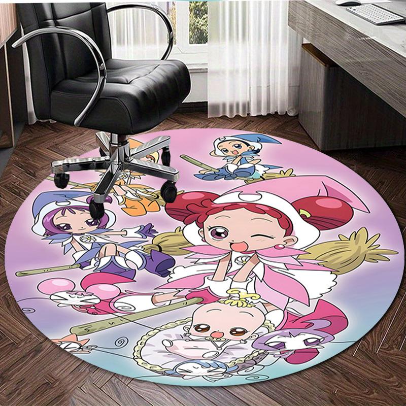 1pc DoReMi2 Print Round Carpet Chair Round Carpet Suitable for Bedroom Living Room Home Decorative Carpet