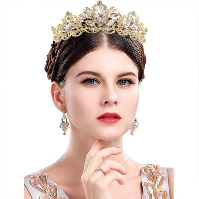 Bridal Wedding Dinner Crown Rhinestone Hair Accessories Adult Bride Large Crown Jewelry