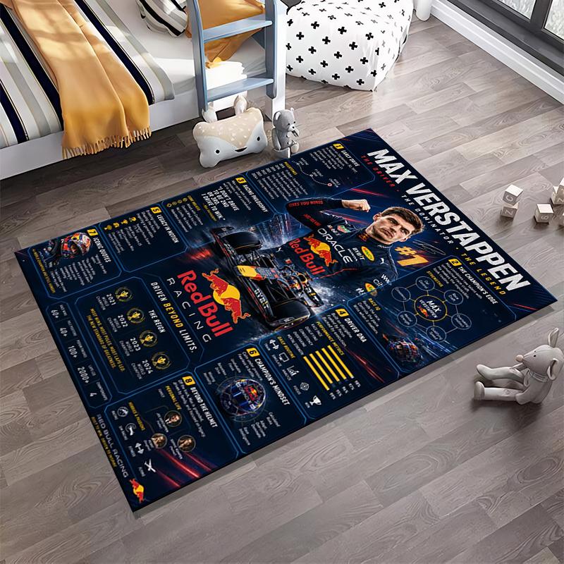 Max Verstappen Red Bull Racing Design Antypoślizgowy dywanik odpowiedni do salonu i sypialni, pod sofy.