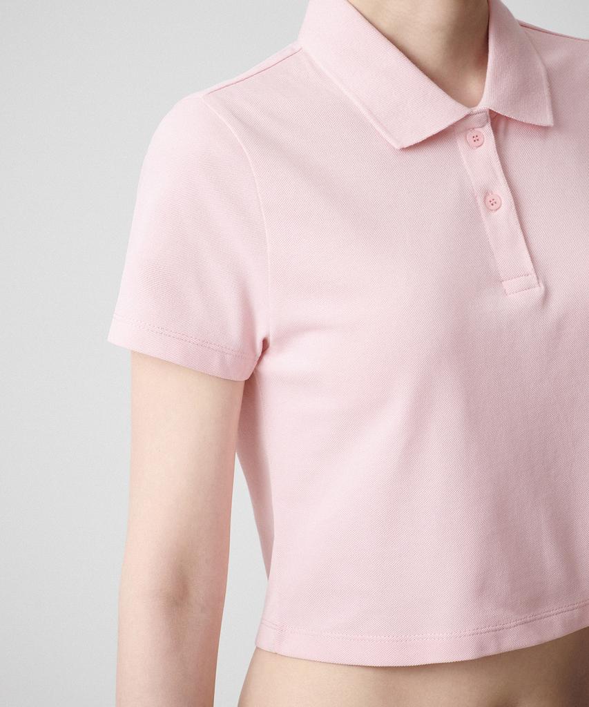 MUSINSA STANDARD WOMAN [Cooltandard] Women'S Crop Pique Polo Shirt [Pink]