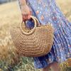 Dames handgeweven zomerstrandreistassen Vrouwelijke handtassen met handvat en strobakken populair
