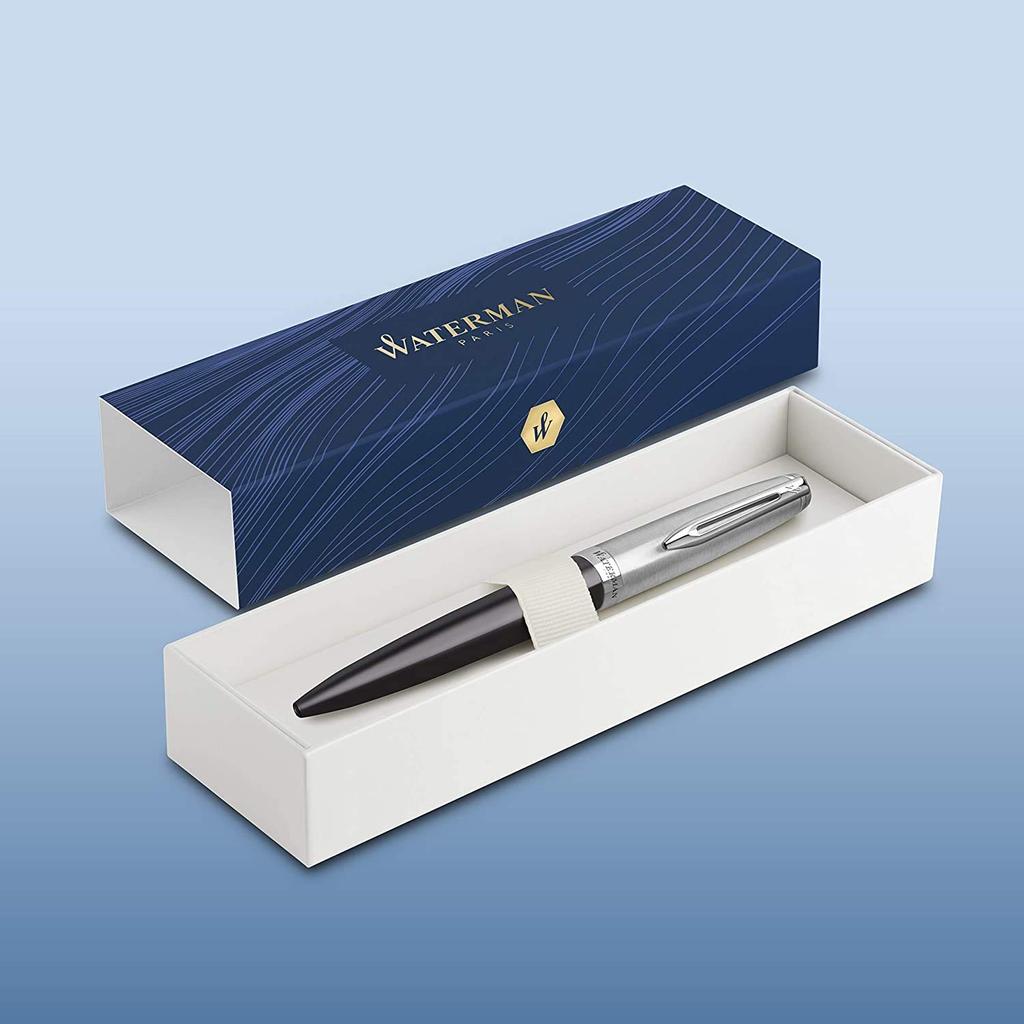 Stylo bille WATERMAN officiel Emblem Essential Noir CT Importé Officiellement, à base d'huile, 2100622,