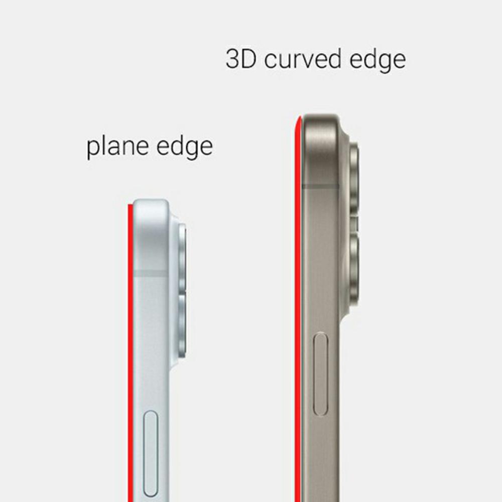 KZDOO For iPhone 16 Pro Anti-Dust Clear Screen Protector 3D Curved AB Glue Tempered Glass Film