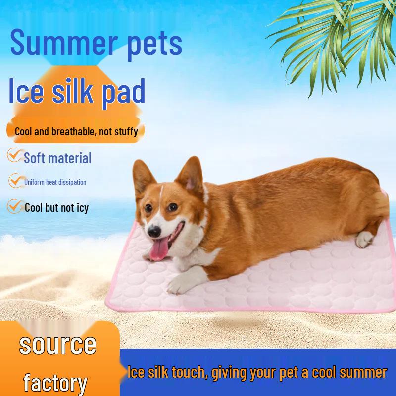 Summer Cooling Pet Mat: Breathable Ice Silk Pad for Dogs & Cats