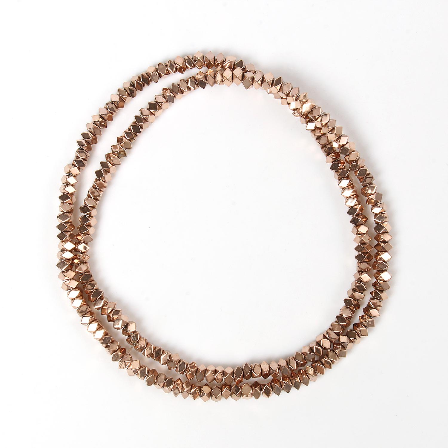 

Ручной работы Цвет Розовое Золото Покрытием Гематитовые Бусины Натуральные Бусины Рондель для Изготовления Ювелирных Изделий DIY Подвески Аксессуары Для Браслетов 15 дюймов 3x2mm