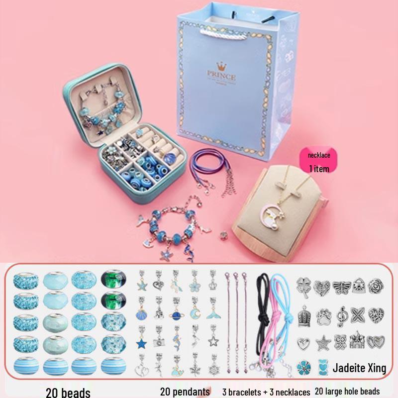 DIY Handmade Crystal Bead Bracelet Set - Holiday Gift Jewelry Accessories.