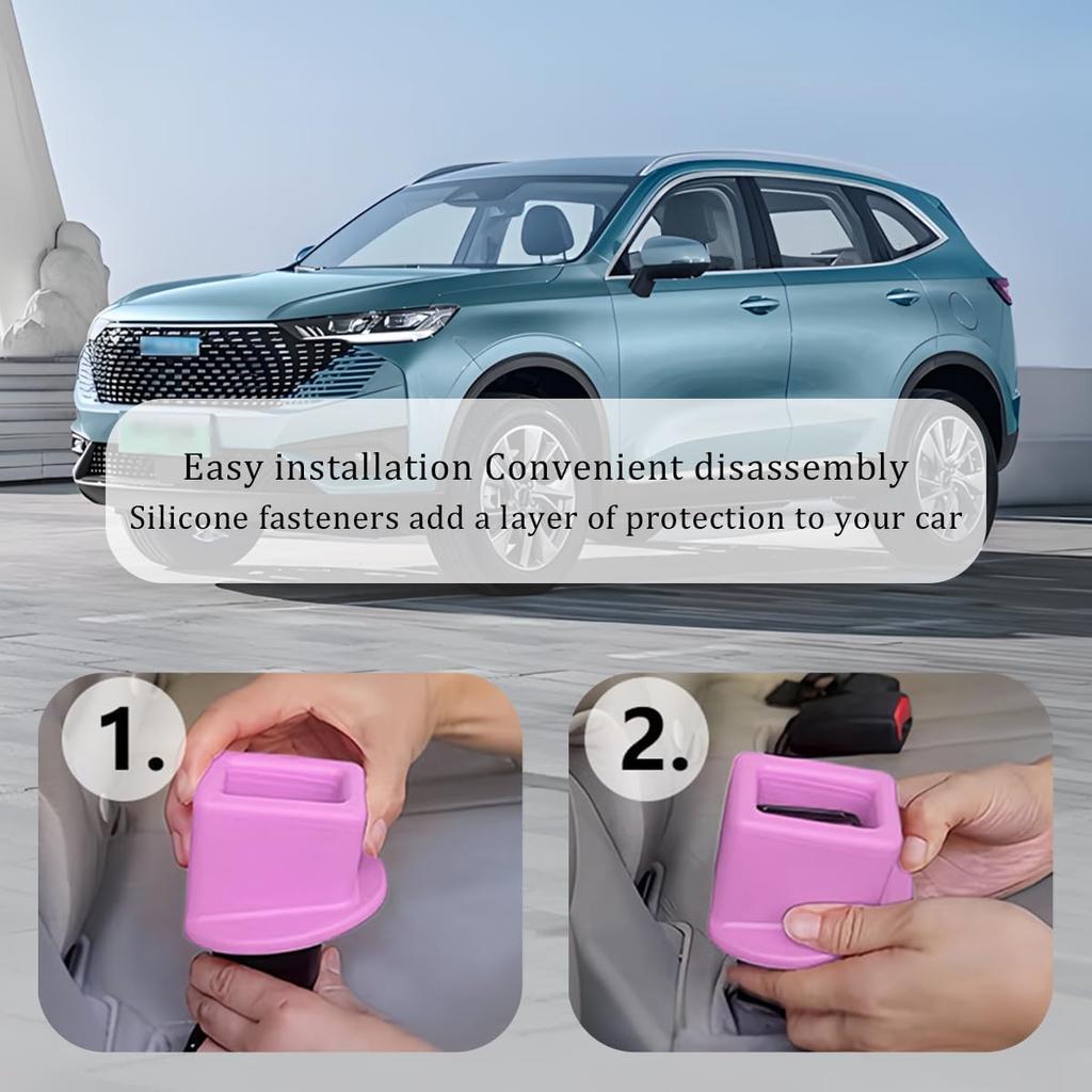 HZEL Car Seat Belt Buckle Holder, 2PCS Silicone Easy Access Vehicle Seatbelt Booster, Automotive Safetybelt Fixer Accessories To Make Buckling