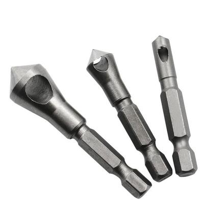 3pcs Hex Shank 90 Degree Chamfer Chamfering Reamer Cutter End Mill Drill Countersink