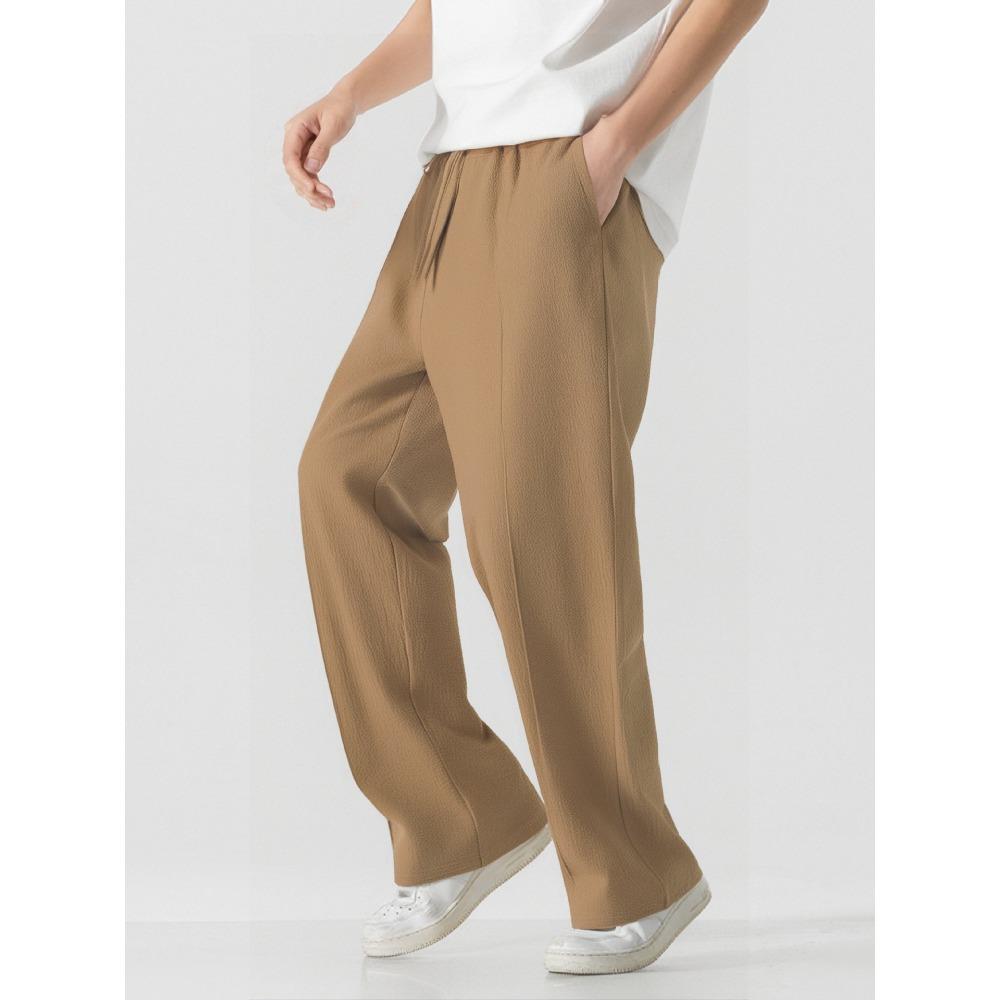 Men's Casual Trousers: Plus Size, Plain, Loose-Fit Straight-Leg Trousers – New Arrival Sports Trousers