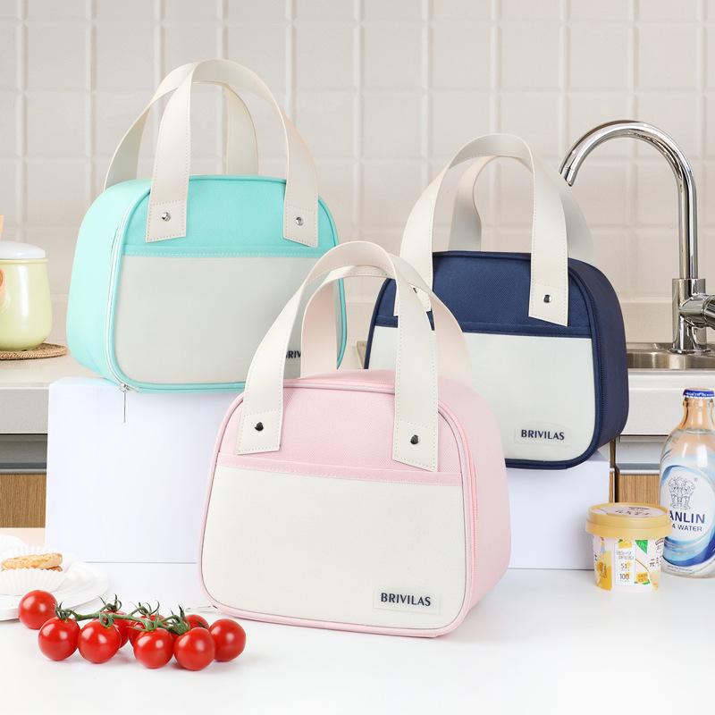 Simple Portable Waterproof Lunch Bag Picnic Outdoor Bento Storage Pouch Lunch Box Food Tote Insulation Bag Thermal Ice Bag