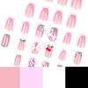 24Pcs Japanese Style Pink Cat Bow Fake Nails for Women