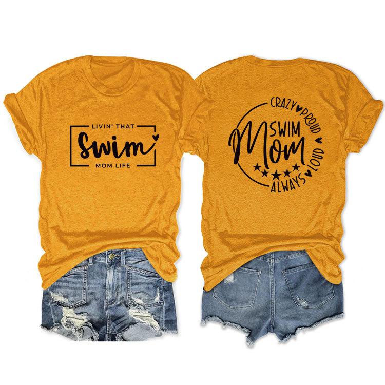 Casual T-shirt Double-sided alphabet print short-sleeved top