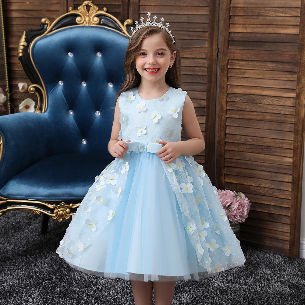 Korean Girls Runway Performance Dress Infant Toddler Birthday Party Dress Floral Princess Dress Girls Ruffles Dress