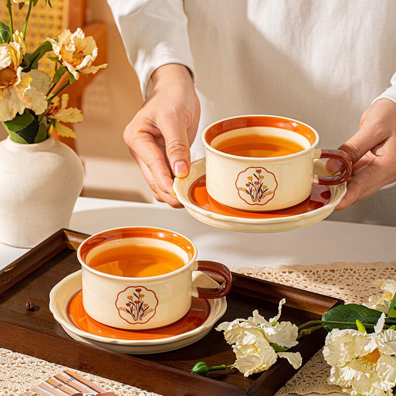 Light Luxury Ceramic Coffee Cup and Saucer Set