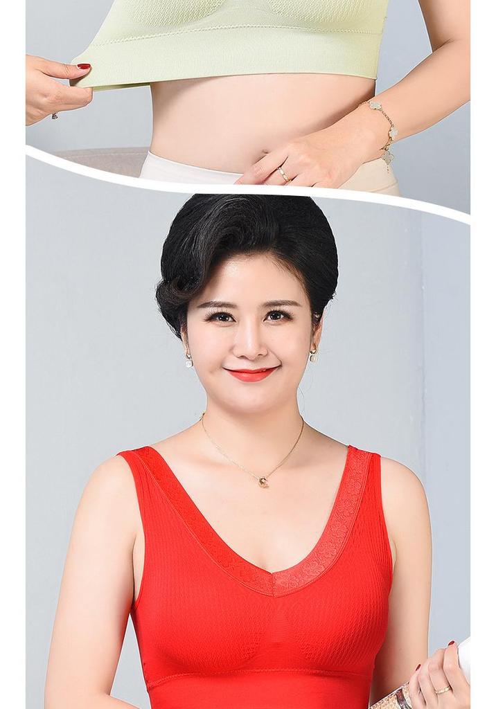 Mom's Wire-Free Vest Bra: Stylish, Comfortable Sports Bra for Middle-aged & Elderly Women - Cooling, Thin Design for Summer