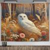 Lunar Sentinel Owl Tapestry Celestial Medieval Tapestrys Aesthetic Room Decor Witchy Occult Altar Cloth Tarot Background Cloths