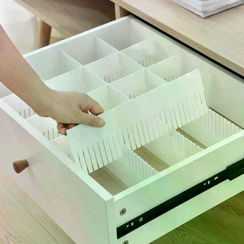 1Pcs DIY Adjustable Drawer Dividers Combination Partition Board Space-saving Wardrobe Closet Separator For Underwear Socks