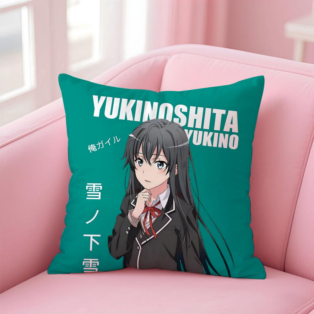 

Anime Y-Yukinoshita Y-Yukino Cushion Cover Comfortable Reversible Pillow Cover Ideal for Car Sofa Bedroom & Beyond 12x12Inch