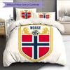 Norwegen Fußball Muster Bettwäsche Heimdekoration Geburtstagsgeschenk (1 Bettbezug + 2 Kissenbezüge, ohne Füllung),Fanartikel.
