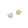 French Vintage Heart Shaped Pearl Stud Earrings Luxury Small Niche Design Minimalist Elegant Jewelry for Women and Girls