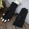 New Fashion Women's Cotton Dot Summer Fingerless Half Finger Anti-Skid Sun Protection Printing anti-UV Thin Short Driving Gloves