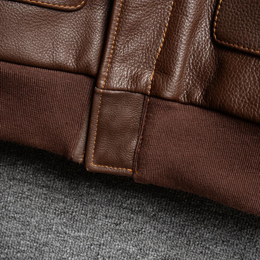 Men's Leather Jacket Genuine Cow A2 Flight Suit Man Aviator Bomber Coat Men Cow hide Leather Jackets Spring Autumn