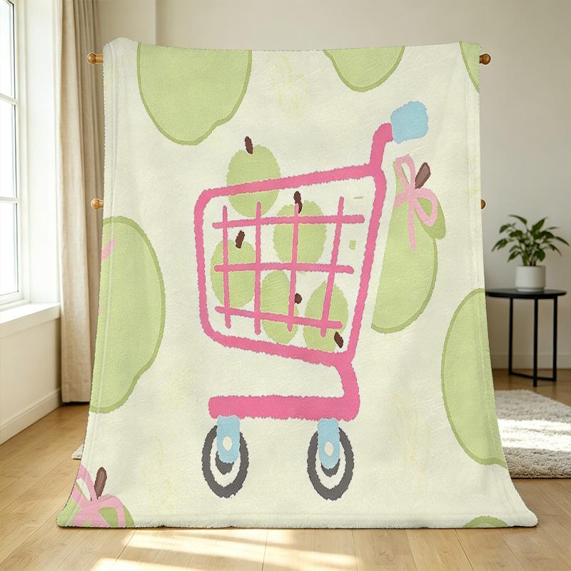 Sweet Apple Flannel Blanket Lightweight, Soft & Cozy Warm Throw for Home, Halloween & Christmas