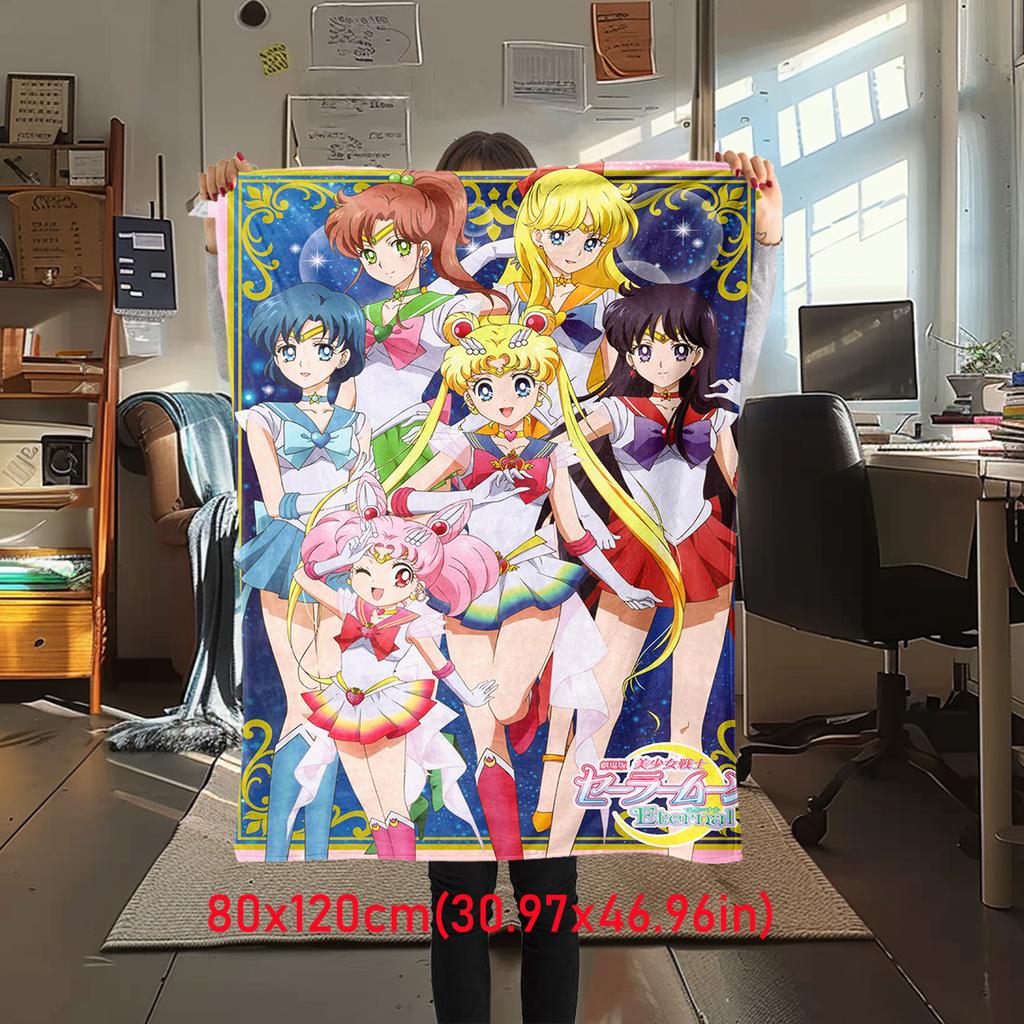 Japanese anime cute cartoon theme Sailor Moon Tsukino Usagi blanket suitable for home beds, sofa covers, office nap, outdoor warm blankets O8
