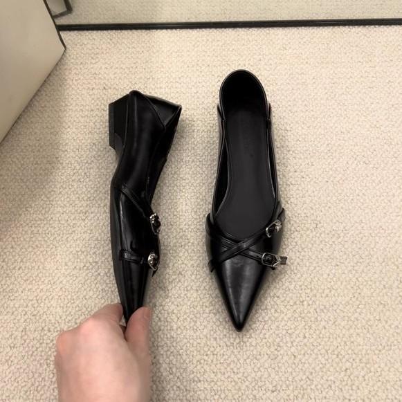 2025 New Vintage Pointed Toe Single Shoes Pumps Pumps with Skirt Low Heels Lady's French Niche with Skirt Low Heel Scoop Shoes