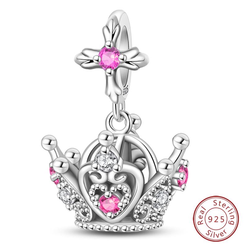 Copper Charms Beads Forever Love Heart Shaped Bow Family Charms Dangle For Bracelet Woman Diy Jewelry Gift