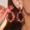 Stylish Geometric Round Irregular Glass Rhinestone Earrings