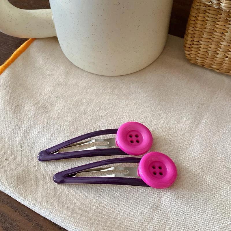 1Pcs Y2K Candy Style XL Button Side Hair Clip Harajuku Fashion INS Hair Accessory for Teen Girls School Gift