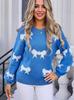 European and American style loose pullover sweater women's autumn and winter new towel embroidered jacquard knitted sweater