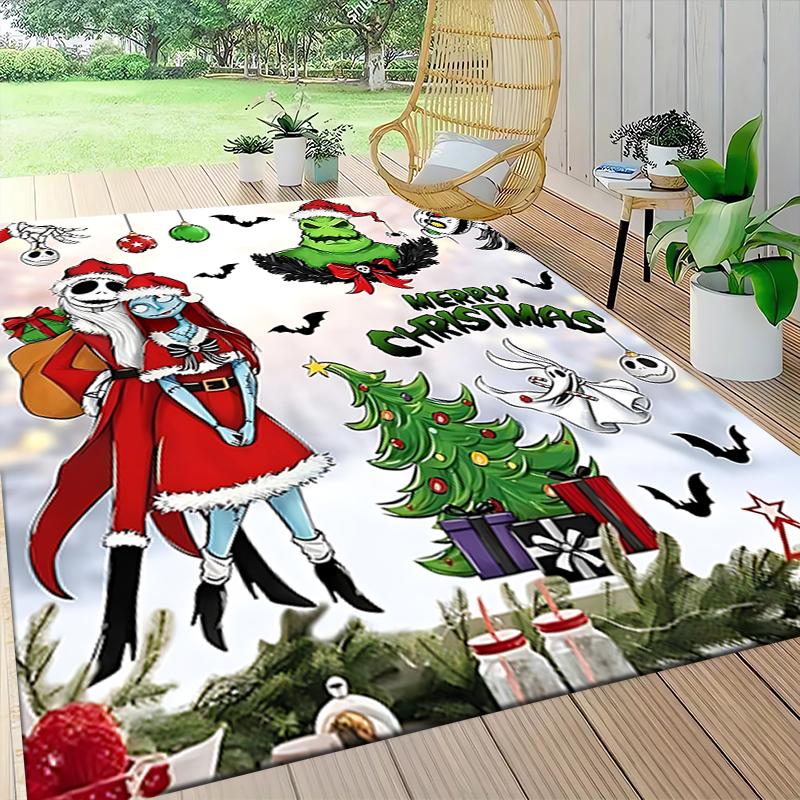 1Pc Christmas Nightmare Before Christmas Carpet Rug Soft Washable Antislip Home Living Room Sofa Mats Personalized Christmas Rug