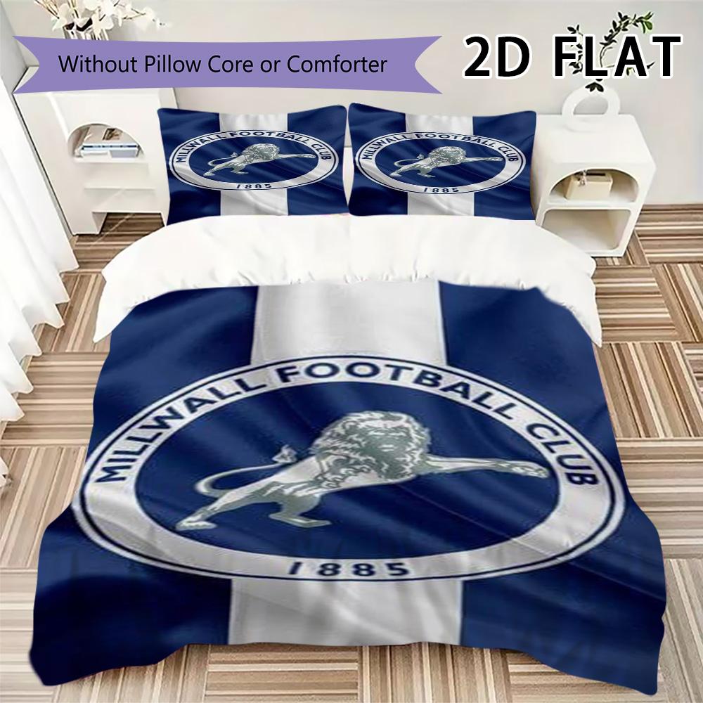 Millwall FC Set Copripiumino Trapuntato Coperta Trapuntata Federa Decorazione per la Casa Regalo di Compleanno (1 * copripiumino + 2 * federe senza imbottitura)