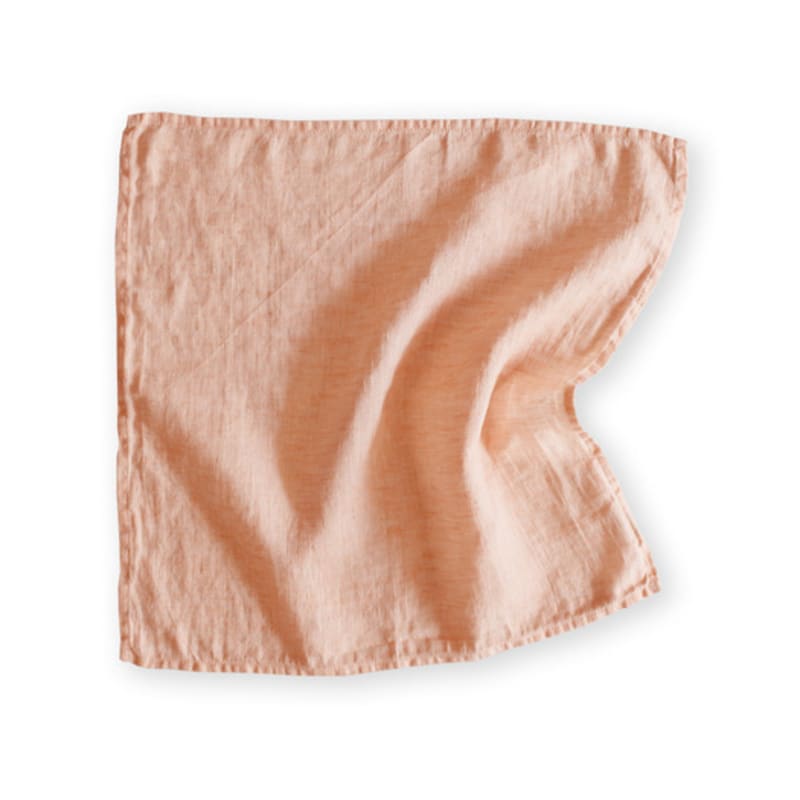 LinoeLina Lithuanian Linen Handkerchief Petite Scarf (Melon Orange)