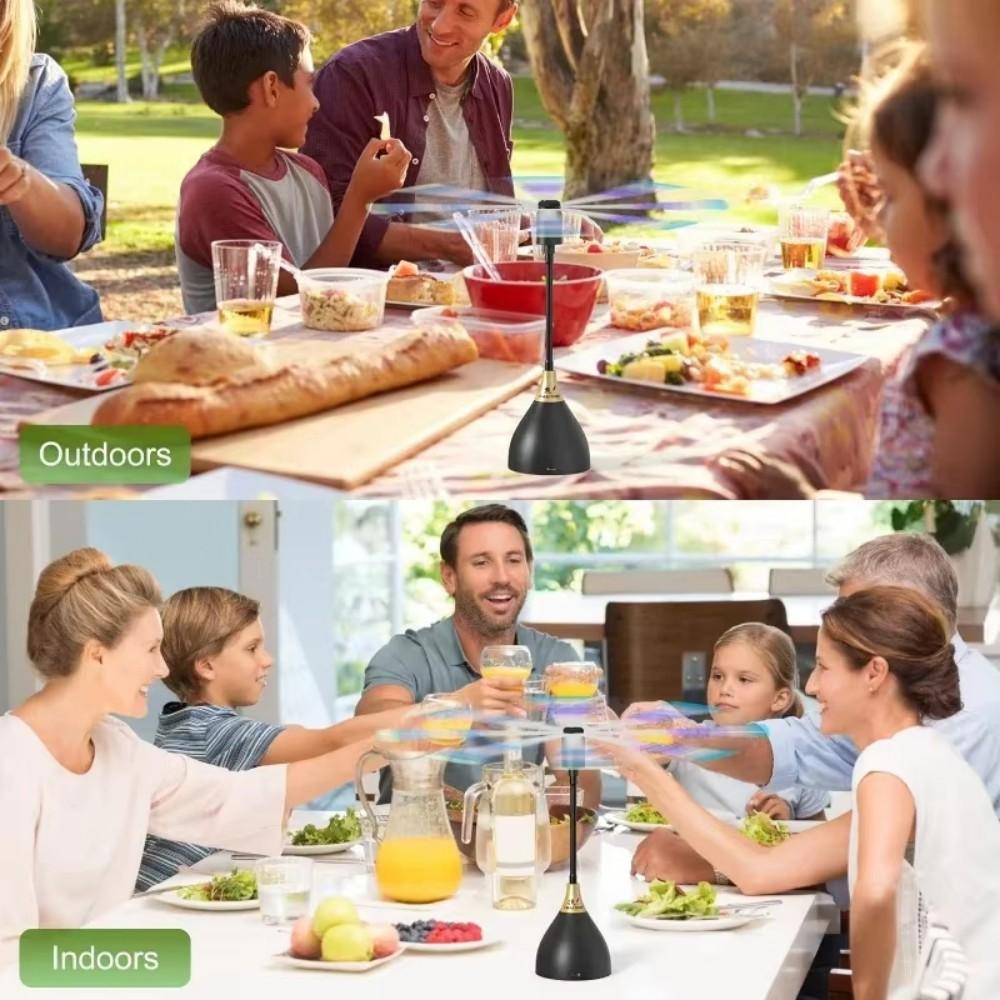 2/4PCS Fly Fans for Tables,Fly Repellent Fan with Soft Blades,USB or Batteries Powered,Soundless & Portable for Picnic BBQ Party