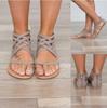European and American Women's Roman Strap Flat Heel Sandals - Large Sizes