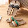 Summer Women Linen Slippers Lightweight Flat Home Slides Fashion Comfortable Non-slip Slippers Indoor Men Living Room Slippers