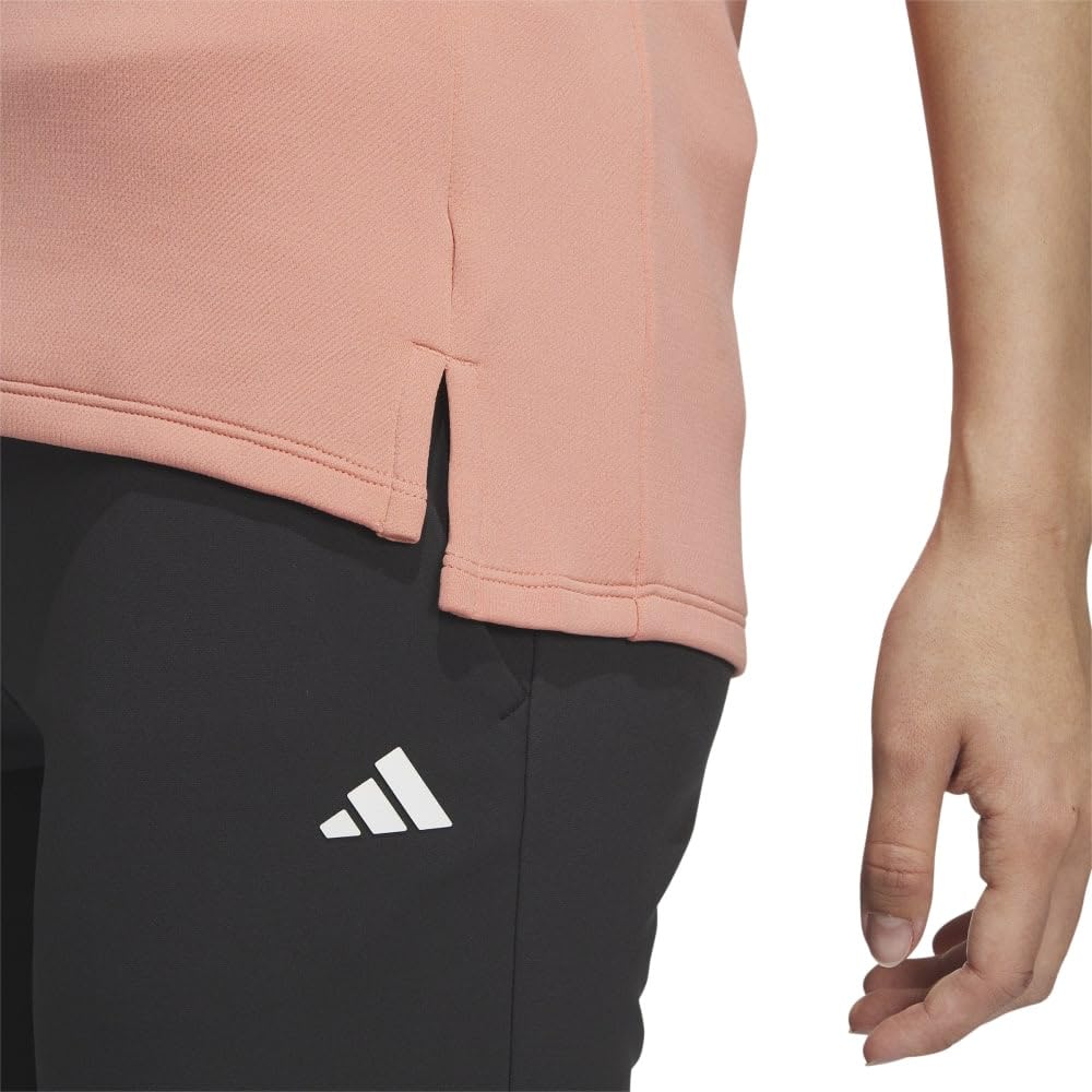 Adidas Golf Wonder Clay Golf Polo Shirt with BOS Mock and French Sleeves Women's Motif, Neck,