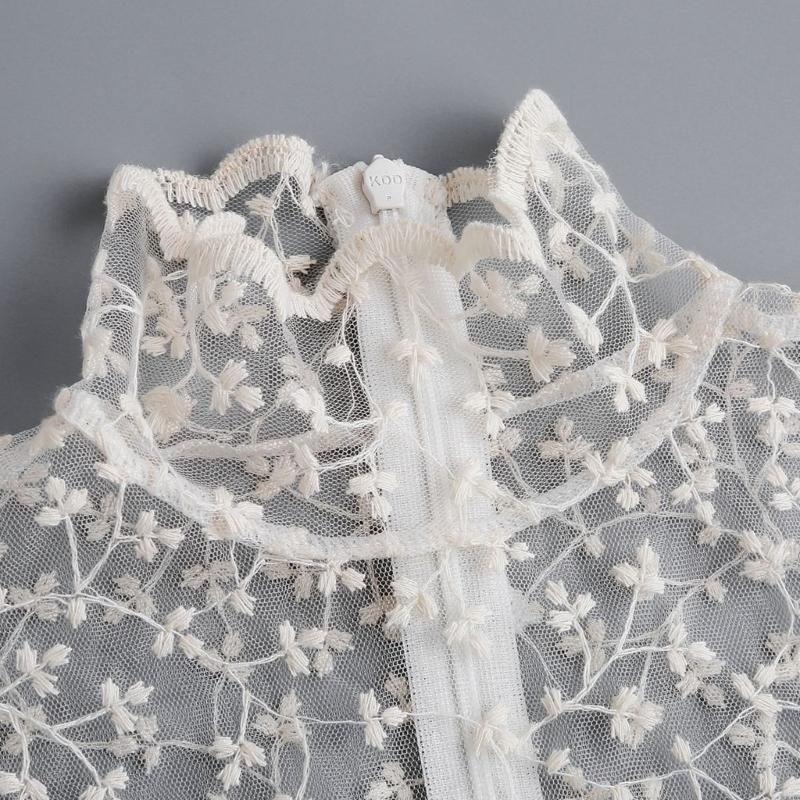 Elegant French Lace Detachable Collar With Flower Pattern Seethrough Design For Shirts Dresses And Sweaters Enhancement