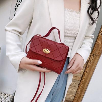 Damen Handtasche Rautenmuster Texturiert Langer Riemen Tragbar Koreanischer Stil Geschenke Kunstleder Einfarbig Damen Umhängetasche Geldbörse Tragetasche Tägliche Nutzung