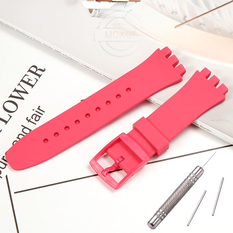 Silicone Strap For Swatch SUSB401 SUSW402 SUSN400 SUSL400 20MM Series Watchband Waterproof Replacement Watch Accessories
