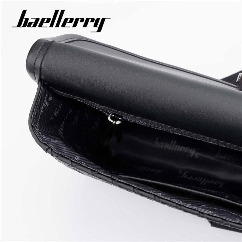 Baellerry Men's Crossbody Bag Business Weaving Pattern Large Capacity Shoulder Bags Waterproof Handbags for Men Man