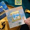 Vintage Van Gogh Tablosu Altın Metal Ayraç Kare Dalgalı Kenar Şekli Yazar Öğretmen Arkadaş Kitapseverler İçin Hediyeler
