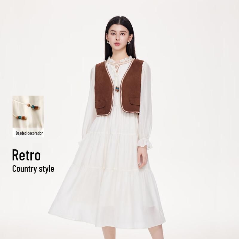 

FivePlus Elegant Autumn Vest Dress Two-Piece Set L