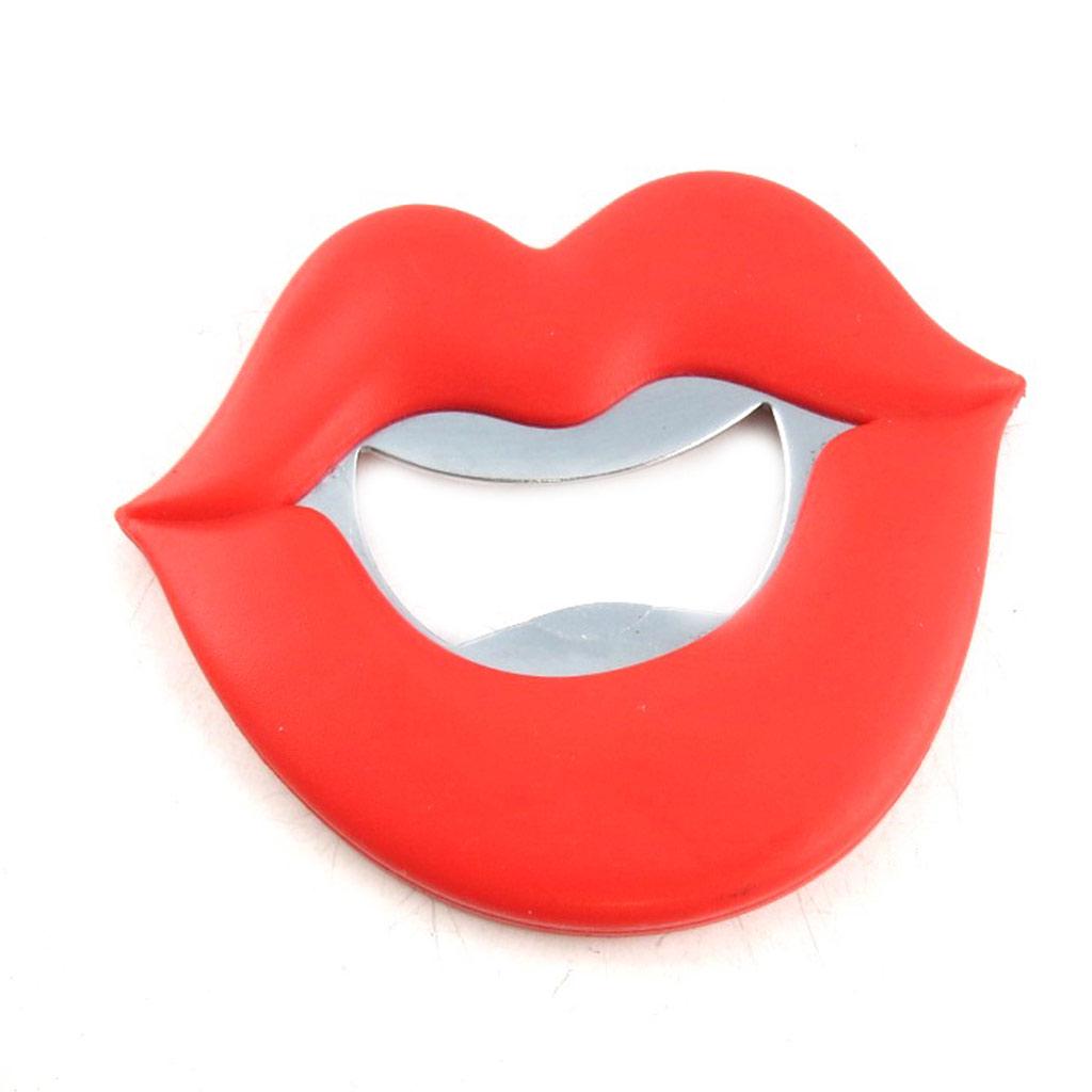 Les Trésors De Lily [L3111] - Humorný otvírák na láhve 'Kiss' červený - 7x6 cm