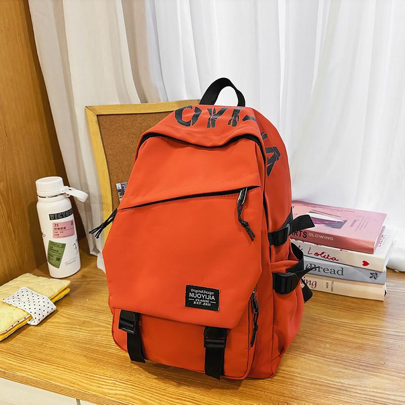 Big Capacity Simple Backpack With Letter Print Design And Waterresistant Fabric